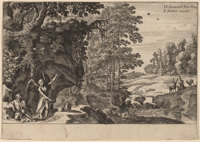 Illés a vadonban alkotó: Herman van Swanevelt