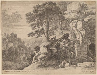 Szent Jeromos a vadonban alkotó: Herman van Swanevelt