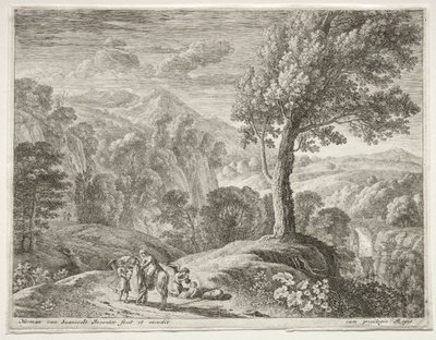 A nagy fa és a vízesés, c. 1652-1654. alkotó: Herman van Swanevelt