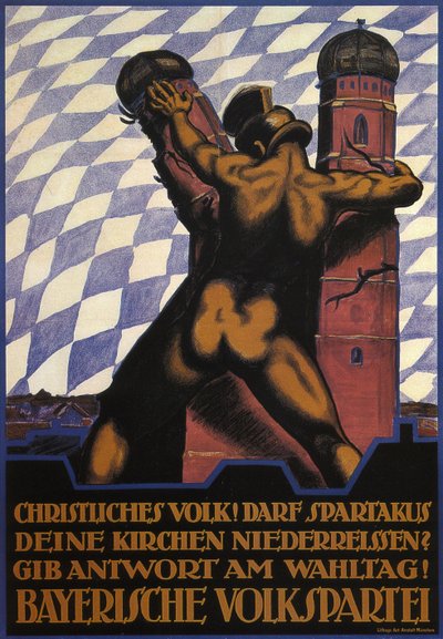 keresztények! Lebontja-e a Spartacus a templomaitokat, 1919 alkotó: Hermann Keimel