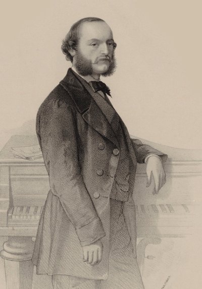 Désiré Magnus zongoraművész és zeneszerző portréja 1828-1884. alkotó: Hermann Raunheim