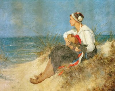 Szemlélődő óra a tengerparton alkotó: Hermann Seeger