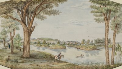 A Yellowstone folyó Ft közelében. Keogh, Montana, kb. 1877-1881. alkotó: Hermann Stieffel