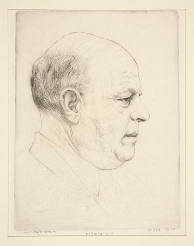 H. N. Bialik (a fej arcképe profilban) alkotó: Hermann Struck