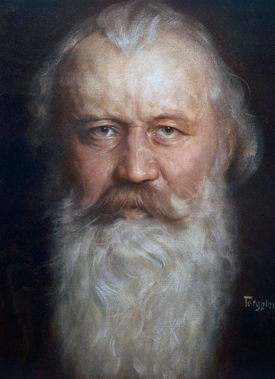 Johannes Brahms portréja (Hamburg alkotó: Hermann Torggler