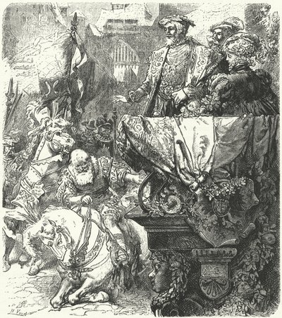 Ulrich wuttembergi herceg megalázza magát V. Károly római római császár előtt, 1548 alkotó: Hermann Vogel