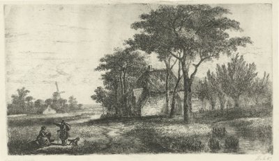 Táj egy túrázóval alkotó: Hermanus Jan Hendrik van Rijkelijkhuysen