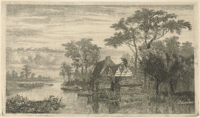 Kilátás a folyóra horgászokkal alkotó: Hermanus Jan Hendrik van Rijkelijkhuysen