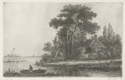 Folyói táj jeladóval alkotó: Hermanus Jan Hendrik van Rijkelijkhuysen
