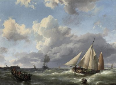 A kikötő felé tartva alkotó: Hermanus Koekkoek