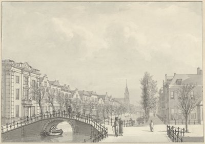 Kilátás a leideni Rapenburgra a Nieuwsteegbrugból, 1807 alkotó: Hermanus Numan (signed by artist)