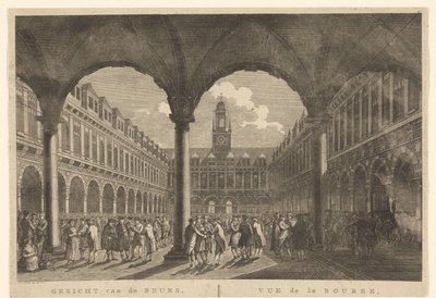 Kilátás a Beurs van Hendrick de Keyser udvarára Kilátás a tőzsdére, Amszterdamban / Vue de la Bourse, à Amsterdam (cím a tárgyon) alkotó: Hermanus Petrus Schouten (possibly)