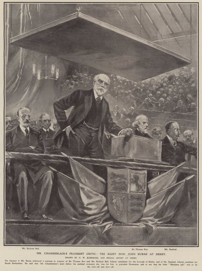 Mr Chamberlain legőszintébb kritikusa: a Jobb Hon John Burns a Derbyben (litho) alkotó: Hermanus Willem (after) Koekkoek