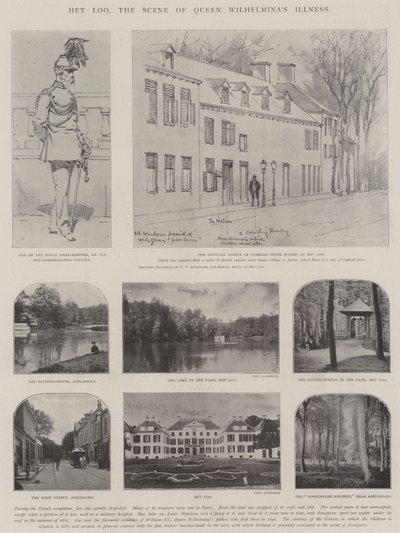 Het Loo, Wilhelmina királynő betegségének jelenete alkotó: Hermanus Willem Koekkoek