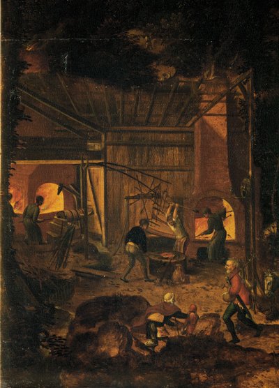 Rézbánya, részlet (olaj, fa) alkotó: Herri met de (c.1510-p.1550) Bles