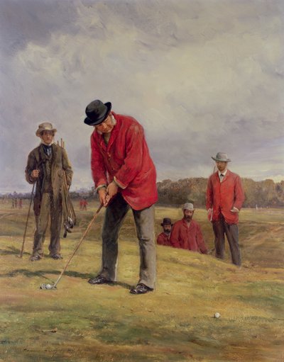 George Glennie Putting Blackheathben Putting Cleekkel, 1881 alkotó: Heywood Hardy