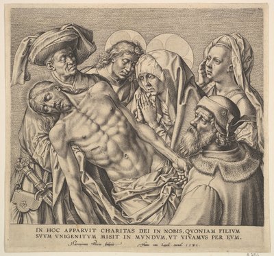 Krisztus testének viselése, 1586. alkotó: Hieronymous Wierix