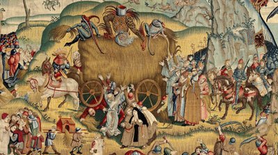 Hieronymus Bosch munkái által ihletett kárpit, 1560 körül (arany, ezüst, selyem és gyapjú) alkotó: Hieronymus (after) Bosch