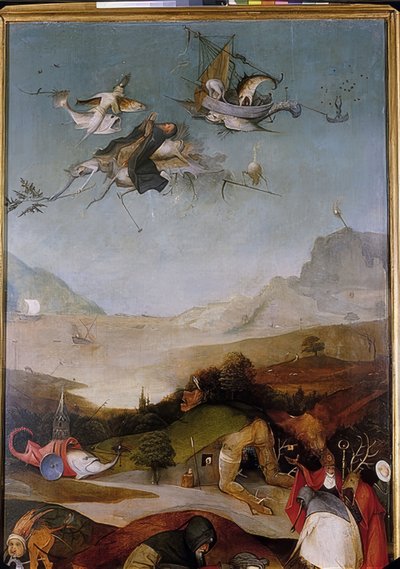 Szent Antal megkísértése (Triptycon, a bal szárny részlete) alkotó: Hieronymus Bosch