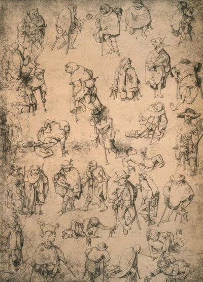 Bénák, koldusok és kolduló zenészek alkotó: Hieronymus Bosch
