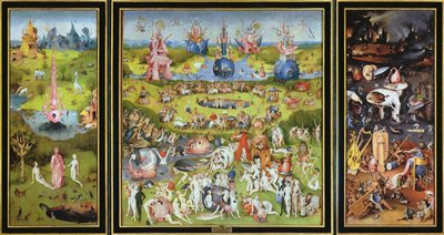 A földi gyönyörök kertje, 1500-as évek. alkotó: Hieronymus Bosch