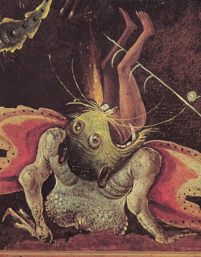 Az utolsó ítélet, részlet egy emberről, akit megevett egy szörny, 1504 körül (olaj a táblán) alkotó: Hieronymus Bosch