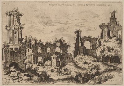 A Palatinus-hegy romjai a Septizoniummal alkotó: Hieronymus Cock