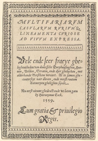 Címlap a "Sokféle nyaralók" címmel alkotó: Hieronymus Cock