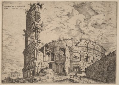 Kilátás a Colosseumra alkotó: Hieronymus Cock