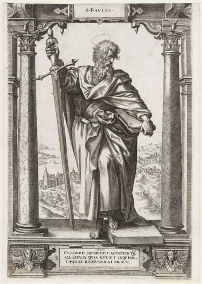 Tarzusi Szent Pál S. Pavlvs (cím az objektumon) Krisztus és a tizenkét apostol, valamint Szent Pál (sorozat címe) alkotó: Hieronymus Wierix