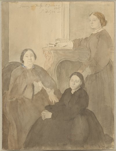Mme. Michel Musson és lányai, Estelle és Désirée alkotó: Hilaire Germain Edgar Degas