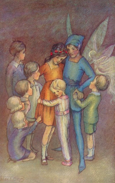 Pán Péter és Csingiling (színes litográfia) alkotó: Hilda Theodora Miller