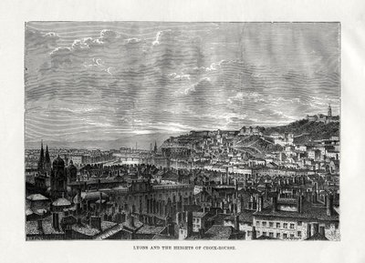 Lyon és Croix-Rousse magaslatai, Franciaország, 1879 alkotó: Hildibrand