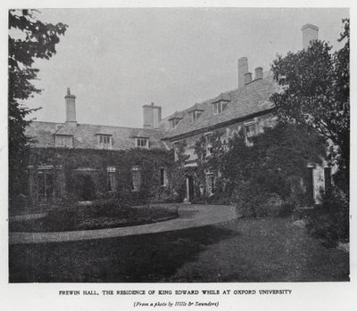 Frewin Hall VII. Edward király rezidenciája, miközben az Oxfordi Egyetemen tanult (f/w fotó) alkotó: Hills and Saunders