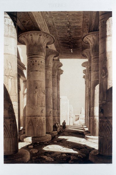 „Hypostyle Hall of the Ramesseum, Théba”, Egyiptom, 1841 alkotó: Himely