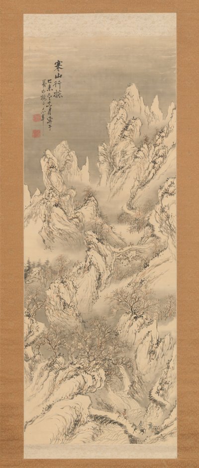 Utazók a Cold Mountainsben, 1859. alkotó: Hine Taizan
