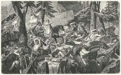 Nagy Károly átkel az Alpokon, 773 (metszet) alkotó: Hippolyte Delaroche