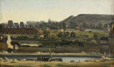 A Saint Louis Kórház és a Buttes-Chaumont, Párizs, 1830 körül (olaj, vászon) alkotó: Hippolyte Adam