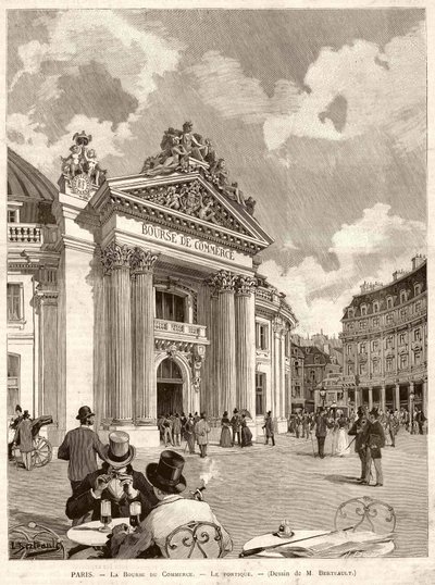 A párizsi tőzsde 1889-ben. M. Berteault rajza alkotó: Hippolyte Berteaux