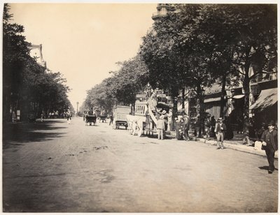 Omnibusz egy párizsi körúton, 1890 körül (f/w fotó) alkotó: Hippolyte Blancard