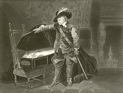 Cromwell I. Károly holttestét nézi alkotó: Hippolyte Delaroche