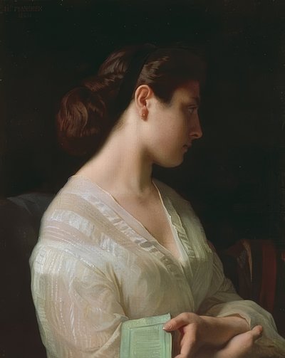 Mädchenportré (Görög lányként ismert fiatal lány tanulmánya). 1863 alkotó: Hippolyte Flandrin
