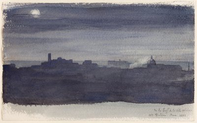 Róma látképe éjjel alkotó: Hippolyte Flandrin