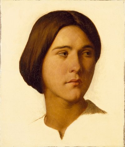 Egy fiatal nő feje, 1840-es évek alkotó: Hippolyte Jean Flandrin