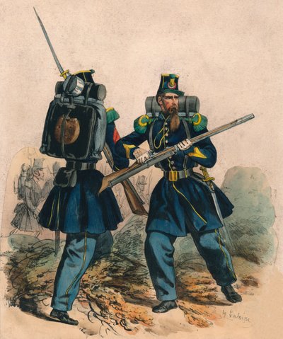 Chasseurs A Pied, 19. század közepe-vége. alkotó: Hippolyte Lalaisse