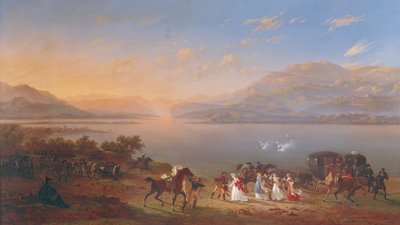 Josephine császárné (1763-1814) meglátogatni Napóleont (1769-1821) Olaszországban, a Garda-tó partján alkotó: Hippolyte Lecomte