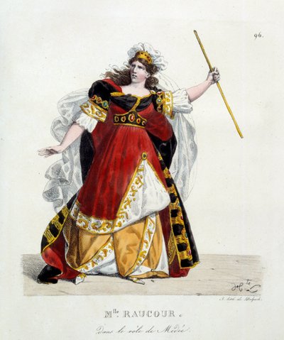 Mademoiselle Raucourt francia színésznő (meghalt 1815-ben) Medee szerepében a Comedie Francaise-ben; Litográfia: Hippolyte Lecomte (1781-1857) alkotó: Hippolyte Lecomte