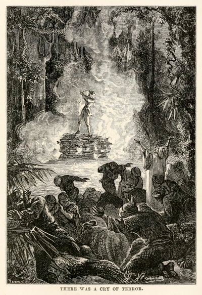 Rémkiáltás Jules Verne (1828-1905) Nyolcvan nap alatt a Föld körül című művéből, Adolphe François Pannemaker (1822-1900) metszete. alkotó: Hippolyte Leon (after) Benett