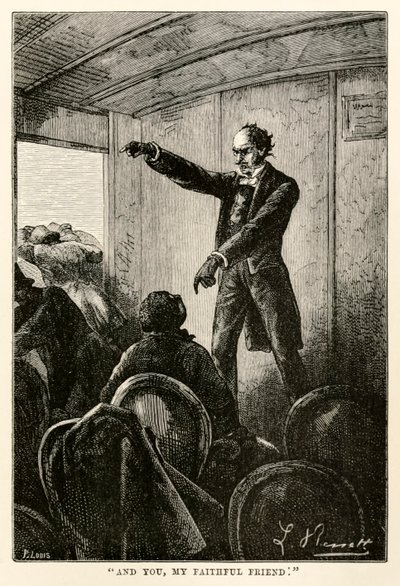 És te, hűséges barátom, Jules Verne (1828-1905) nyolcvan nap alatt a világ körül című művéből, amelyet Louis metszett, 1873 alkotó: Hippolyte Leon after Benett
