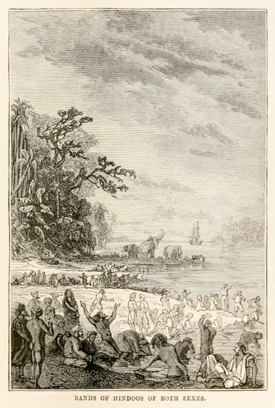 Mindkét nemű hindu bandák a világ körül nyolcvan nap alatt, Jules Verne (1828-1905), 1873 alkotó: Hippolyte Leon after Benett
